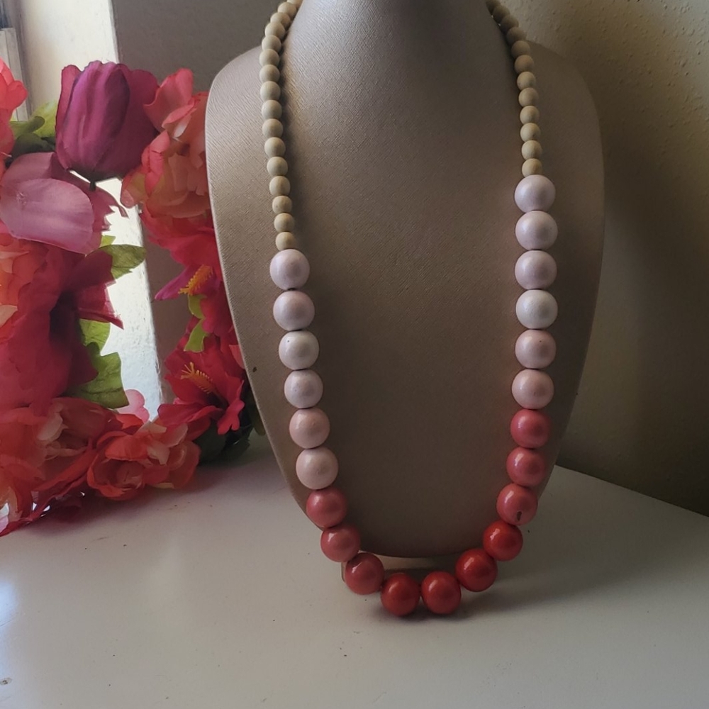 Wood beaded necklace